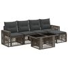 vidaXL Gartensofa-set 6 stk. Grau und Dunkelgrau Poly-Rattan