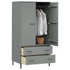 vidaXL Kleiderschrank OSLO Metallbeine Grau 90x55x172,5cm Massivholz