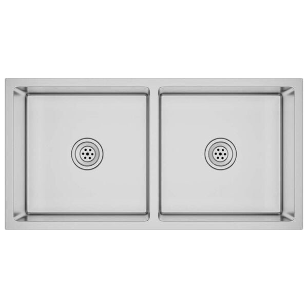 vidaXL Handgemachte Einbauspüle Edelstahl