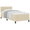 vidaXL Boxspringbett mit Matratze mit Kopfteil Creme 90 x 190 cm Stoff