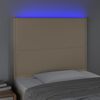 vidaXL LED Kopfteil Creme 90x5x118/128 cm Stoff