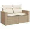 vidaXL 9-tlg. Garten-Sofagarnitur mit Kissen Beige Poly Rattan