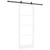 vidaXL Schiebet&uuml;r ORKDAL Wei&szlig; 93 x 232 cm Massivholz Kiefer und Glas
