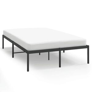 vidaXL Bettgestell Metall Schwarz 135x190 cm