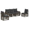 vidaXL Gartensofa-set 5 stk. Grau und Dunkelgrau Poly-Rattan