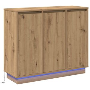 vidaXL LED-Sideboard Artisan-Eiche 90 x 32 x 75 cm Holzwerkstoff