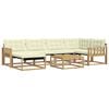 vidaXL Outdoor-Sofagarnitur 7 pcs Wei&szlig; und Creme 79 x 79 x 37 cm