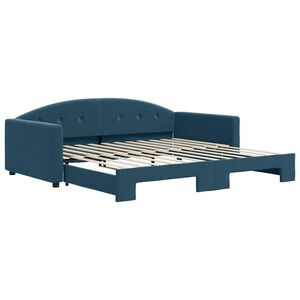vidaXL Tagesbett Ausziehbar Blau 100x200 cm Samt