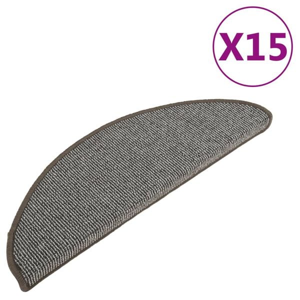 vidaXL Stufenmatten 15 Stk. 65x21x4 cm Grau Halbrund Gro&szlig;