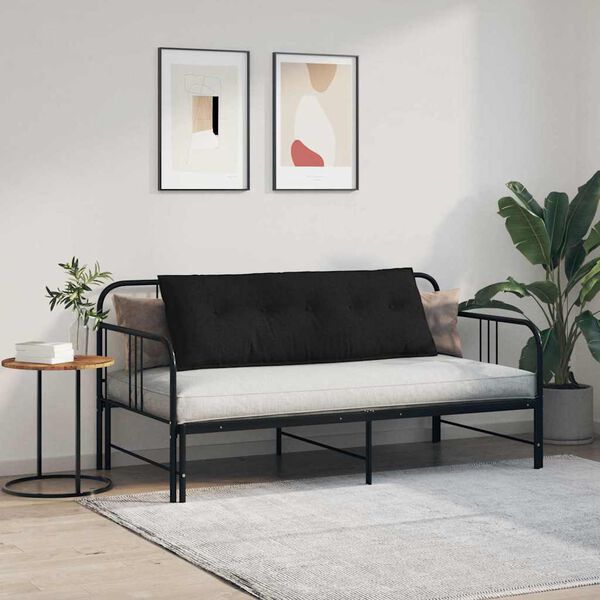 vidaXL R&uuml;ckenkissen Schwarz 140 x 19 x 50 cm Stoff