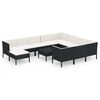 vidaXL 12-tlg. Garten-Lounge-Set mit Auflagen Poly Rattan Schwarz