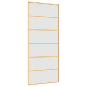 vidaXL Schiebet&uuml;r Golden 90x205 cm Matt ESG-Glas und Aluminium