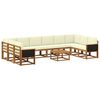 vidaXL Outdoor-Sofagarnitur 11 pcs Natur und Creme Massivholz Akazie