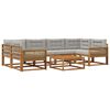 vidaXL Outdoor-Sofagarnitur mit Kissen 7 pcs Natur und Hellgrau