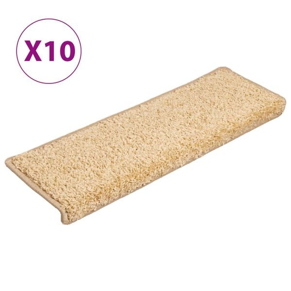 vidaXL Stufenmatten 10 Stk. 65x21x4 cm Creme Rechteckiger Rand
