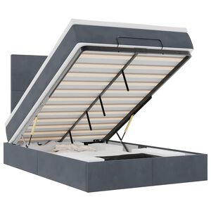 vidaXL Ottoman-Bett mit Matratzen Dunkelgrau 120x200 cm Samt