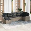 vidaXL Sofa Set mit Kissen mit Speicher 7 pcs Grau Poly-Rattan