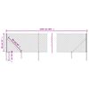 vidaXL Maschendrahtzaun mit Bodenh&uuml;lsen Anthrazit 0,8x25 m