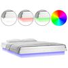 vidaXL Massivholzbett mit LEDs Wei&szlig; 140x190 cm