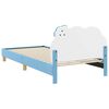 vidaXL Kinderbettgestell mit Kopfteil mit Kopfteil Blau 90 x 190 cm PU