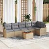 vidaXL Garten-Sofa-Set 7 pcs Beige Poly Rattan