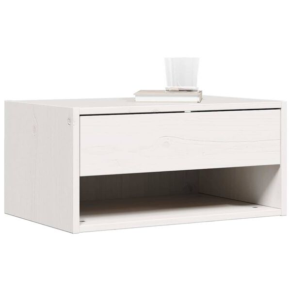 vidaXL Nachttisch 2 pcs Wei&szlig; 50 x 32,5 x 24 cm Massivholz Kiefer