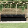 vidaXL 4-Sitzer Sofa mit Kissen Schwarz Poly Rattan
