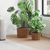 vidaXL Blumentopf Korb mit Speicher 2 pcs Braun Kubu Rattan