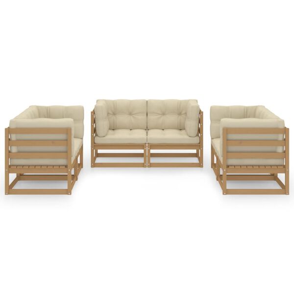 vidaXL 6-tlg. Garten-Lounge-Set mit Kissen Kiefer Massivholz
