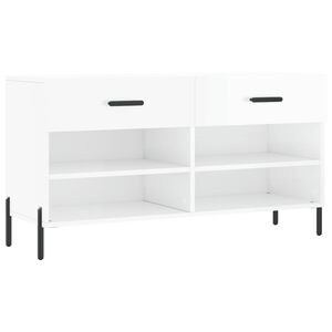 vidaXL Schuhbank Hochglanz-Wei&szlig; 102x35x55 cm Holzwerkstoff