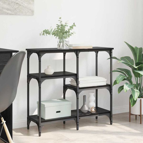 vidaXL Konsolentisch mit Regal Schwarz Eichen-Optik 80 x 29 x 75 cm