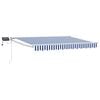 vidaXL Manuelle Gelenkarmmarkise mit LEDs Blau und Wei&szlig; 3,5 x 2 m