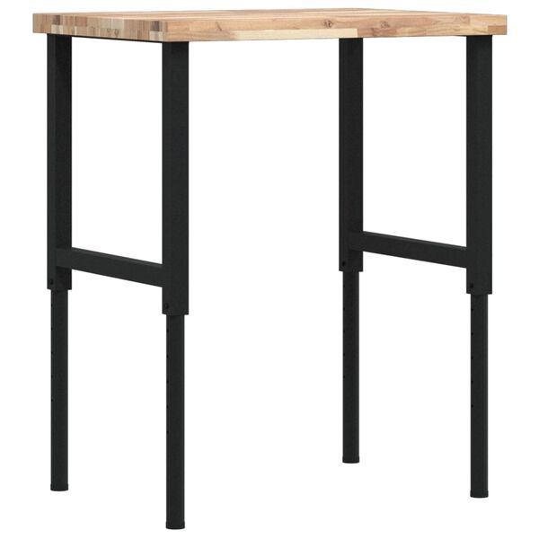 vidaXL Werkbank 80x60x(73-99,5) cm Massivholz Akazie Rechteckig