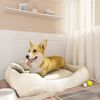 vidaXL Hundebett mit Kissen Beige 75x58x18 cm Oxford-Gewebe