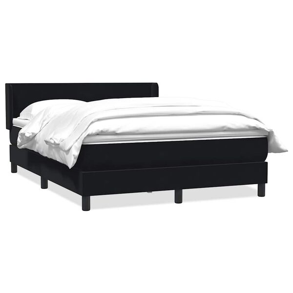 vidaXL Boxspringbett mit Matratze Schwarz 160x210 cm Samt