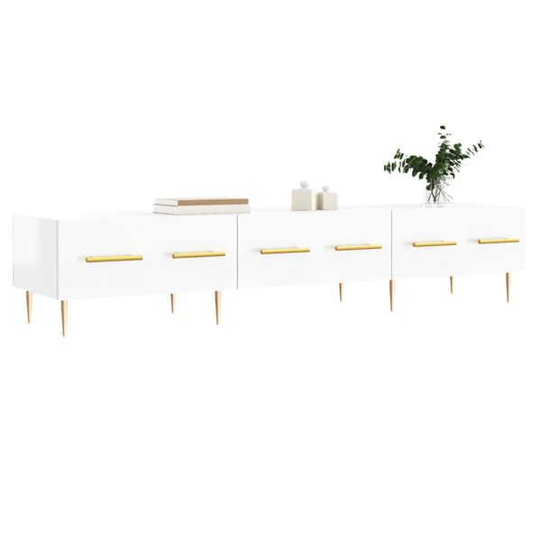 vidaXL TV-Schrank Hochglanz-Weiß 150x36x30 cm Holzwerkstoff