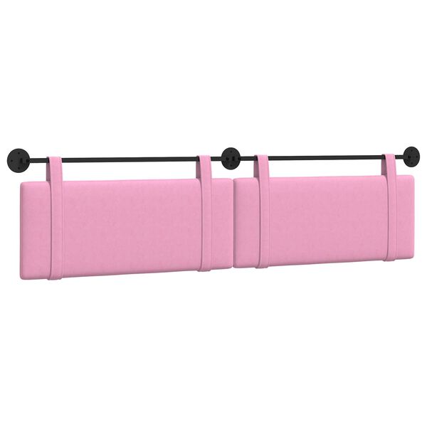 vidaXL H&auml;ngevorderseite Wandmontiert Uni Rosa 210 x 55 x 5 cm Stoff