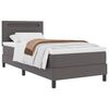 vidaXL Boxspringbett mit Matratze Grau 90 x 190 cm Kunstleder