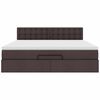 vidaXL Ottoman-Bett mit Matratze Dunkelbraun 180x200 cm Stoff