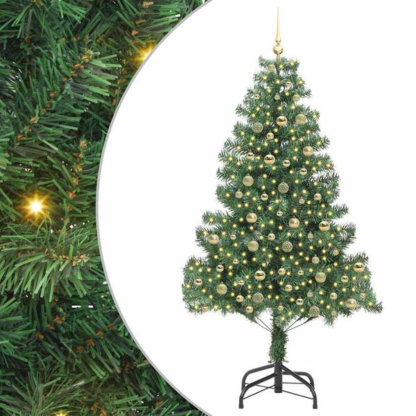 vidaXL Weihnachtsbaum mit 300 LEDs mit St&auml;nder Gr&uuml;n 210 cm PVC