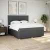 vidaXL Boxspringbett mit Matratze Dunkelgrau 180x200 cm Stoff