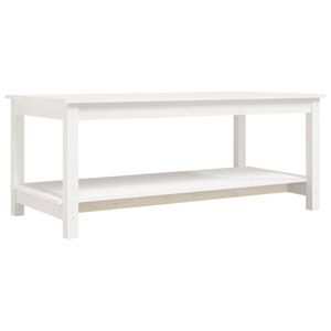 vidaXL Couchtisch Wei&szlig; 110x55x45 cm Massivholz Kiefer