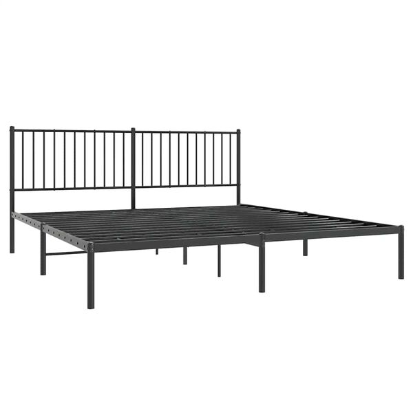 vidaXL Bettgestell mit Kopfteil Metall Schwarz 180x200 cm