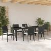 vidaXL Garten Essgruppe mit Kissen 7 pcs Schwarz Poly-Rattan