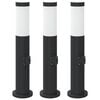 vidaXL Pollerleuchten mit Auslass 3er 50 cm Edelstahl IP44