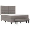 vidaXL Boxspringbett mit Matratze Taupe 140 x 200 cm Stoff