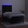 vidaXL Boxspringbett mit Matratze & LED Schwarz 80x200 cm Samt