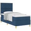 vidaXL Boxspringbett mit Matratze mit Kopfteil Blau 100 x 200 cm Stoff