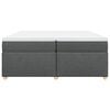 vidaXL Boxspringbett mit Matratze Dunkelgrau 200x200 cm Stoff