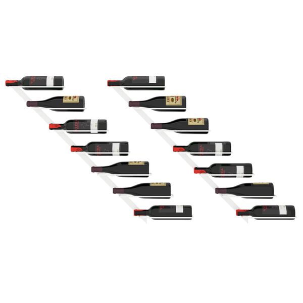 vidaXL Wand-Weinregale für 7 Flaschen 2 Stk. Weiß Metall